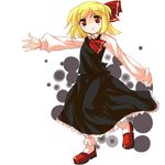  :&lt; alphes_(style) ascot blonde_hair darkness hair_ribbon ideolo parody red_eyes ribbon rumia short_hair solo style_parody touhou 