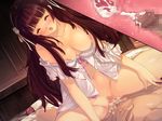  1boy 1girl alice_soft bed black_hair blush breasts censored couple cowgirl_position cross_section cum cum_in_pussy eyes_closed girl_on_top hetero internal_cumshot min-naraken nipples oyako_rankan pussy sex straddling vaginal x-ray 