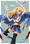  arc_system_works artist_request belt blazblue blazblue:_chrono_phantasma blazblue:_chronophantasma blonde_hair capelet gloves green_eyes gun hair_ornament handgun kamirobo microskirt miniskirt noel_vermillion pixiv_thumbnail resized ribbon skirt thighhighs weapon 