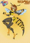  2018 angry animal_humanoid annoyed antennae arthropod bee big_breasts big_butt breasts bug butt claws clothing digital_media_(artwork) female furry gray_eyes humanoid insect insect_girl insect_humanoid insect_wings looking_at_viewer mhfap mhfap! monster_girl monster_girl_(genre) navel pinup pose punishedkom shorts solo stinger tanktop tomboy vespula voluptuous wasp wings 
