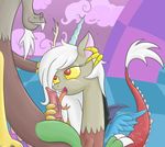  discord_(mlp) draconequus erection eris fellatio female feral friendship_is_magic hair head_grab long_tongue male my_little_pony nude oral oral_sex penis red_eyes selfcest sex square_crossover straight tongue tongue_out w300 white_hair 