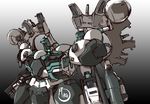  armored_core armored_core:_for_answer gachirin gradient gradient_background grey_background helmet m-eiji machinery mecha no_humans shoulder_pads simple_background upper_body 