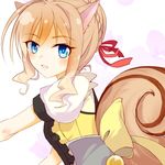  animal_ears blue_eyes brown_hair dog_days kuberu_e_pastillage lowres solo squirrel_ears squirrel_tail tail 