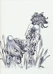  centaur equine heather_bruton human male mammal monochrome plain_background solo swamp taur white_background 