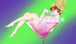  alcohol alternate_hairstyle bangs barefoot blue_background breasts champagne cup drinking_glass full_body genderswap genderswap_(mtf) gradient gradient_background green_background hair_up heart in_container in_cup looking_at_viewer lying medium_breasts multicolored multicolored_background on_back parted_lips ranma-chan ranma_1/2 red_hair robe saotome_ranma sitting solo suika_(swimy0pe0u_u0s) towel towel_on_head white_robe wine_glass yellow_towel 
