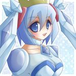 blizzard_princess blue_eyes blue_hair breasts choker cleavage crown duel_monster jewelry twintail twintails yu-gi-oh! yuu-gi-ou_duel_monsters 