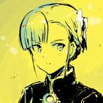  fin_e_ld_si_laffinty flower hair_flower hair_ornament kurou_(niconicorin) monochrome rinne_no_lagrange short_hair sketch solo upper_body yellow 