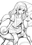  bad_id bad_pixiv_id copyright_request greyscale long_hair looking_at_viewer monochrome open_mouth shiba_itsuki sketch smile solo 