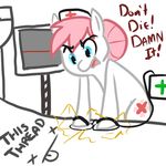  blue_eyes cutie_mark defibrillator english_text equine female feral firendship_is_magic friendship_is_magic hair horse mammal medical medical_equipment mt my_little_pony nurse_redheart_(mlp) pink_hair pony reaction_image text unknown_artist 