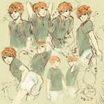  bad_id bad_pixiv_id bird character_request male_focus orange_hair shiro_(reptil) short_hair sketch tennis_no_ouji-sama translation_request 