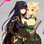  black_hair blonde_hair fire_emblem fire_emblem:_kakusei gloves kisano_(otpr) mother_and_daughter multiple_girls nail_polish noire_(fire_emblem) purple_eyes skin_tight tharja 