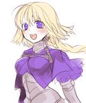  armor bad_id bad_pixiv_id blonde_hair blush braid capelet fate/apocrypha fate/zero fate_(series) jeanne_d'arc_(fate) jeanne_d'arc_(fate)_(all) long_hair nito_(siccarol) purple_eyes single_braid solo 