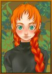  anne_of_green_gables anne_shirley blush braid closed_mouth face freckles green_eyes long_hair looking_at_viewer motoi_hiroumi red_hair smile solo turtleneck twin_braids upper_body 