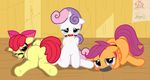  apple_bloom_(mlp) ball_gag bdsm bondage bound cub cutie_mark_crusaders_(mlp) equine female feral friendship_is_magic gag hi_res horn horse mammal my_little_pony pegasus ponies pony pyruvate scootaloo_(mlp) sweetie_belle_(mlp) tears unicorn wings young 