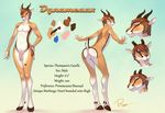  &lt;3 balls blue_eyes butt dynameaux gazelle girly hooves horn male model_sheet nude penis presenting raised_tail rajii solo 