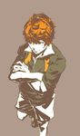  bad_id bad_pixiv_id character_request from_above male_focus orange_hair shiro_(reptil) simple_background solo tennis_no_ouji-sama 