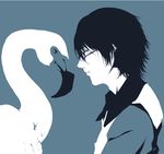  bad_id bad_pixiv_id bird character_request flamingo flat_color glasses male_focus shiro_(reptil) simple_background solo tennis_no_ouji-sama 