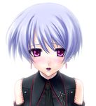  animated animated_png bare_shoulders blinking blue_hair blush chaos;head cross earrings eyeshadow jewelry kishimoto_ayase lipstick looking_at_viewer makeup necktie open_mouth purple_eyes purple_lipstick robber-krzk short_hair simple_background solo white_background 