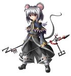  animal_ears grey_hair mouse_ears mouse_tail naginami nazrin simple_background solo tail touhou white_background 