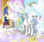  equine female feral friendship_is_magic horn horse mammal muffinshire my_little_pony pony princess princess_celestia_(mlp) princess_luna_(mlp) royalty shower winged_unicorn wings 