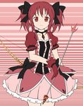  alternate_color arrow bow_(weapon) bubble_skirt choker colorized gloves heart jewelry kaname_madoka looking_at_viewer magical_girl mahou_shoujo_madoka_magica pendant puffy_sleeves red_eyes red_hair senkarasu serious short_hair short_twintails skirt solo twintails weapon 