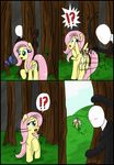  arthropod blue_eyes blush butterfly ciriliko comic creeper cutie_mark equine female feral fluttershy_(mlp) forest friendship_is_magic hair horse insect male mammal minecraft my_little_pony outside pegasus pink_hair pony slap slenderman tree video_games wings wood 