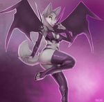  clothed clothing costume digitigrade female fur grey_fur hindpaw legwear mammal paws plain_background skimpy solo standing toeless_socks wings wolf xin-wei yellow_eyes 