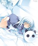  alternate_costume angel_beats! bad_id bad_pixiv_id bed blue_hair blush closed_eyes curtains imis implied_masturbation long_sleeves panties pillow puffy_sleeves sleeping solo tenshi_(angel_beats!) underwear white_panties window 