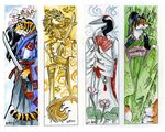  asian avian bird bookmark canine chinese_dragon clothing crane dragon fan feather feline female flower fox fur heather_bruton japanese_clothing kimono male mammal melee_weapon plant red-crowned_crane scales sword tiger weapon 