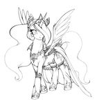  color_me equine female feral friendship_is_magic horn horse line_art longinius mammal my_little_pony pony princess princess_celestia_(mlp) royalty winged_unicorn wings 