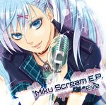  album_cover aqua_eyes aqua_hair close-up closed_mouth cover face hair_ornament hairclip hatsune_miku jewelry lips long_hair looking_at_viewer microphone momopanda nail_polish necklace skull smile solo twintails vintage_microphone vocaloid 