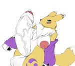  big_balls big_breasts breasts canine chest_tuft dickgirl digimon female fox fur hi_res hyper hyper_balls hyper_penis intersex inverted_nipples mammal nipples nude penis precum renamon solo tuft uncut vein wrong 