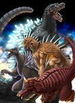  anguirus baragon claws glowing godzilla godzilla_(series) horn kaiju not_furry open_mouth spikes spines teeth toe_claws tongue unknown_artist varan white_eyes 