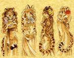 bookmark cheetah dress feline female heather_bruton leopard mammal pigtails pose scan yellow_theme 