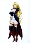  artist_request black_legwear blonde_hair blue_eyes boots breasts choker crossed_arms garters hair_intakes high_heels highres knee_boots large_breasts long_hair sekirei shoes solo thighhighs tsukiumi 