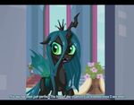  crown english_text female feral flower friendship_is_magic horn my_little_pony queen_chrysalis queen_chrysalis_(mlp) solo text window wings 