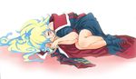  closed_eyes coat harayan lying multicolored_hair nia_teppelin sleeping tengen_toppa_gurren_lagann two-tone_hair 