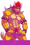  abs armor balls beard bgn biceps bowser bulge clothed clothing cock_ring collar crossdressing facial_hair hair half-dressed horn huge_muscles koopa male mario_bros muscles nintendo nipples nude pecs penis pose presenting red_eyes red_hair reptile scalie seductive shell showing_off smile solo spikes thong topless turtle underwear video_games 