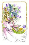  avian bird dress female flower heather_bruton lagomorph mammal nature rabbit solo 