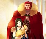  baby fate/zero fate_(series) genderswap genderswap_(mtf) green_hair if_they_mated jeran_(ggokd) long_hair lord_el-melloi_ii older parody red_eyes red_hair rider_(fate/zero) size_difference toga waver_velvet 