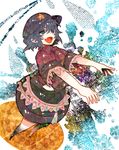  bad_id bad_pixiv_id blue_hair blush chinese_clothes fang grey_hair hat highres itomugi-kun jiangshi miyako_yoshika multicolored multicolored_eyes ofuda open_mouth outstretched_arms short_hair short_sleeves skirt solo star touhou zombie_pose 