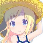  ana_coppola blonde_hair blue_eyes face hat ichigo_mashimaro kurabayashi_aya long_hair solo straw_hat 