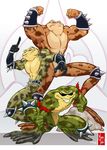  amphibian anthro armor battletoads belt biceps eyewear flexing glasses glove grin maiss-thro male muscles pecs pimple pimple_(battletoads) pose rash rash_(battletoads) smile sunglasses toad topless video_games zitz zitz_(battletoads) 