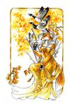  autumn avian bird canine dress female fox heather_bruton mammal solo 