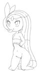  black_and_white dark-moltres female kneeling legendary_pok&#233;mon meloetta monochrome navel nintendo nude plain_background pok&#233;mon pok&eacute;mon pussy video_games white_background 