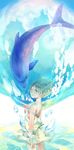  bubble dolphin highres koyami_tsukito looking_at_viewer original solo water 