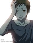  collarbone crying fukube_satoshi hand_to_head hyouka looking_at_viewer male_focus open_mouth rito453 simple_background solo tears 