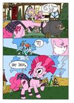  angle_(mlp) building clothing collar color comic cutie_mark dialog dialogue english_text equine female feral fluttershy_(mlp) friendship_is_magic hair horse mammal mohawkrex multi-colored_hair my_little_pony outside pegasus piercing pink_hair pinkamena_(mlp) pinkie_pie_(mlp) pony rainbow_dash_(mlp) rainbow_hair rocket smile spiked_collar text tree whysoseriouss wings wood 