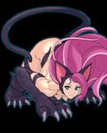  alternate_color animal_ears ass big_hair breasts cat_ears cat_tail claws felicia green_eyes hairband large_breasts long_hair muscle paws pink_hair tail tetsu_(kimuchi) vampire_(game) 