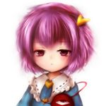  amanojaku bad_id bad_pixiv_id blush hairband heart komeiji_satori pink_eyes pink_hair short_hair solo third_eye touhou upper_body 